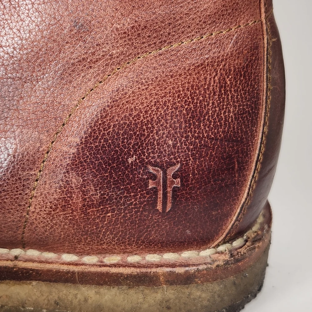 FRYE Men’s Bowery Chukka Boot Size 10.5 D Brown Oiled Leather Rustic Shoe